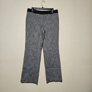 Ann Taylor Loft Julie Dress Pants Women's Size 8 Gray Black Wide Leg Mid Rise